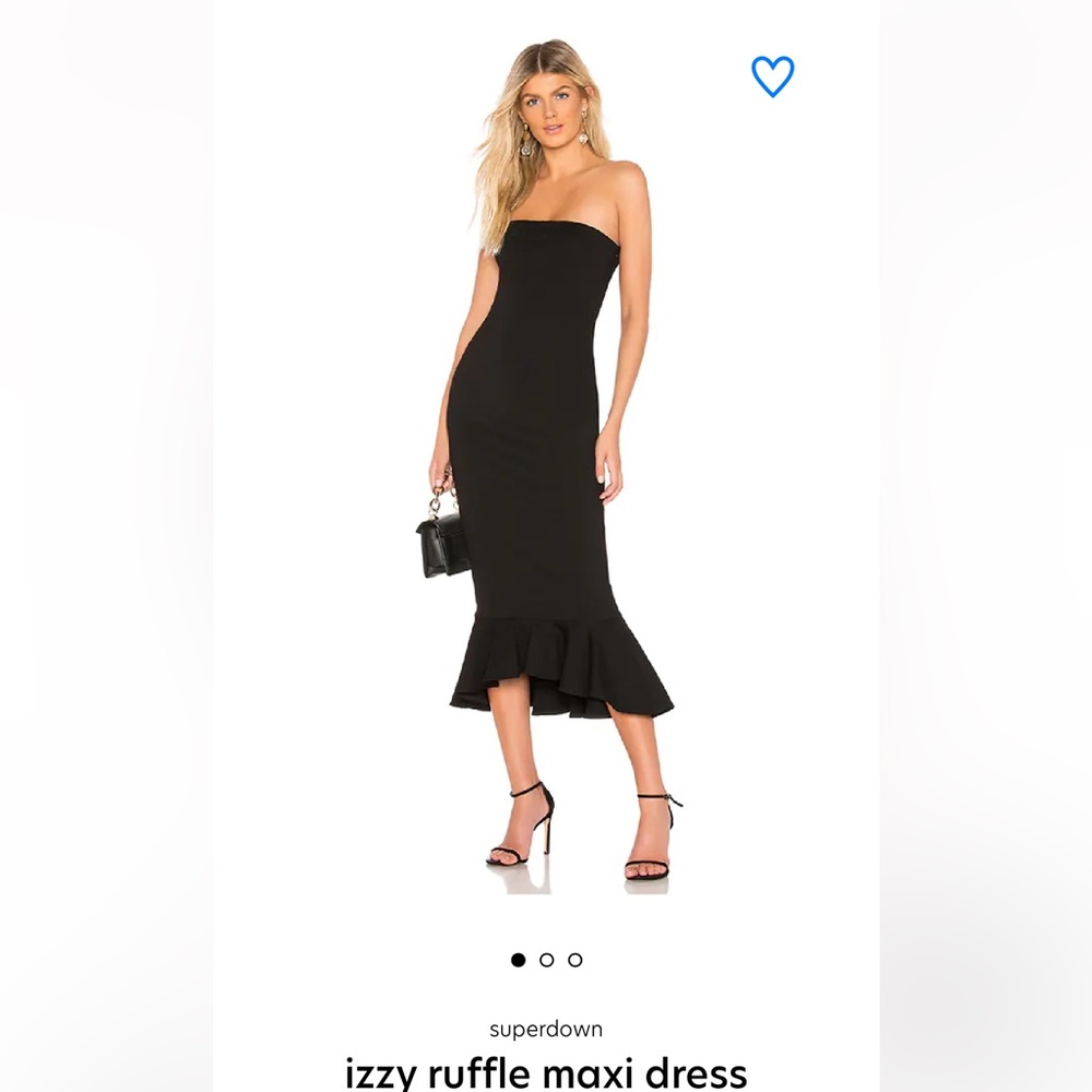 WORN 1x Superdown Izzy ruffle maxi dress, black